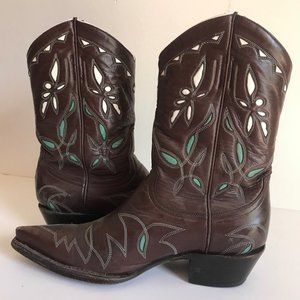 Brown Leather Cowboy Boots